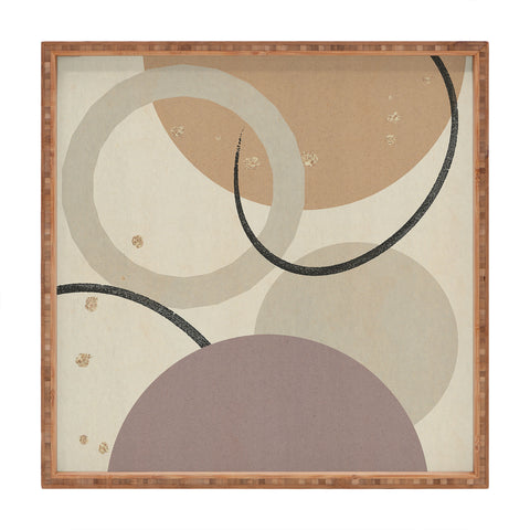 Sheila Wenzel-Ganny Neutral Color Abstract Square Tray