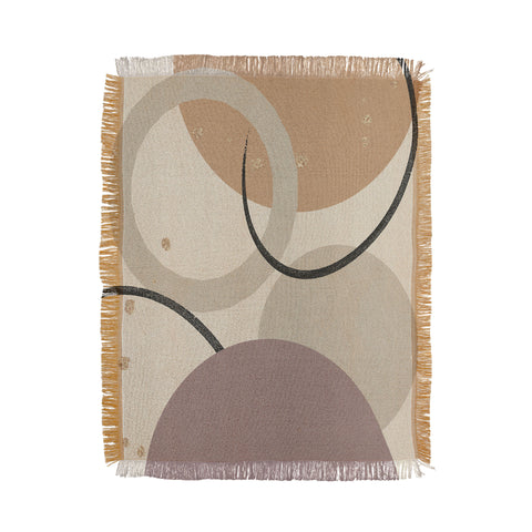 Sheila Wenzel-Ganny Neutral Color Abstract Throw Blanket