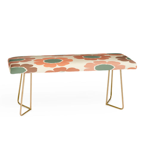 Sheila Wenzel-Ganny Neutral Modern Pink Floral Bench
