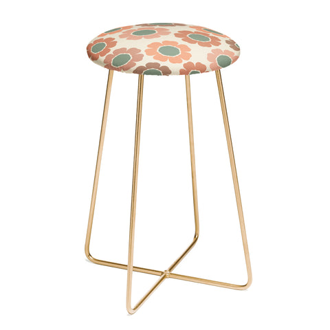 Sheila Wenzel-Ganny Neutral Modern Pink Floral Counter Stool