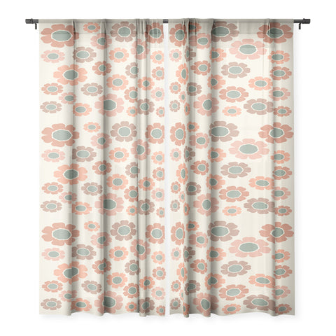 Sheila Wenzel-Ganny Neutral Modern Pink Floral Sheer Non Repeat