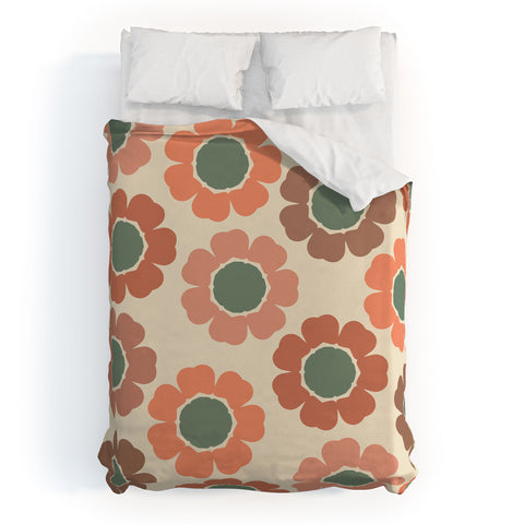 Sheila Wenzel-Ganny Neutral Modern Pink Floral Duvet Cover