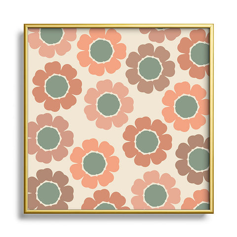 Sheila Wenzel-Ganny Neutral Modern Pink Floral Square Metal Framed Art Print