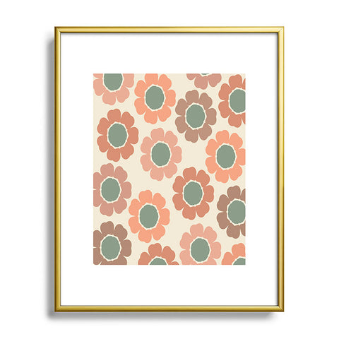 Sheila Wenzel-Ganny Neutral Modern Pink Floral Metal Framed Art Print