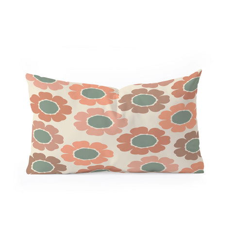 Sheila Wenzel-Ganny Neutral Modern Pink Floral Oblong Throw Pillow