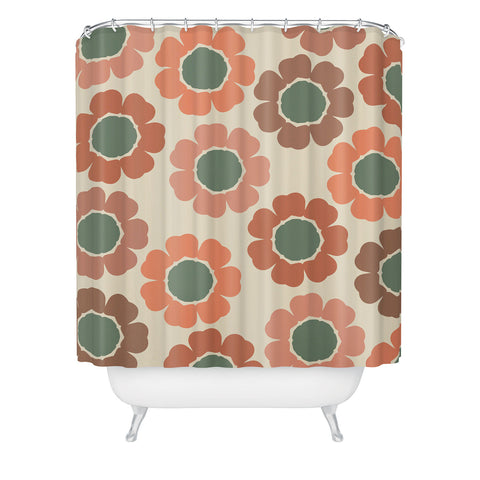 Sheila Wenzel-Ganny Neutral Modern Pink Floral Shower Curtain
