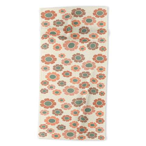 Sheila Wenzel-Ganny Neutral Modern Pink Floral Beach Towel