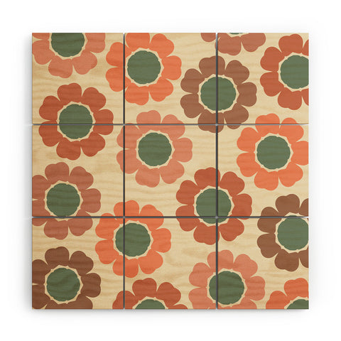 Sheila Wenzel-Ganny Neutral Modern Pink Floral Wood Wall Mural