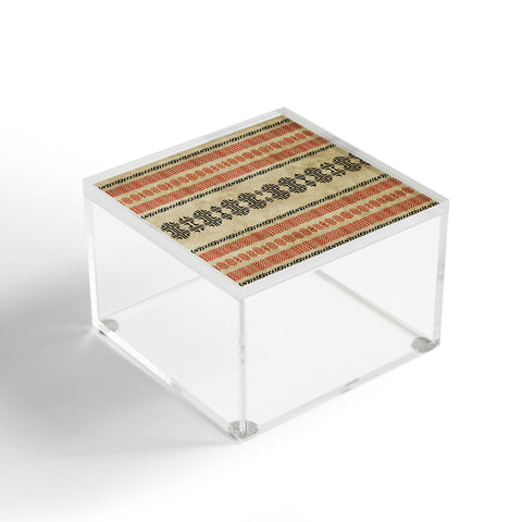 Sheila Wenzel-Ganny Orange Linen Tribal Acrylic Box