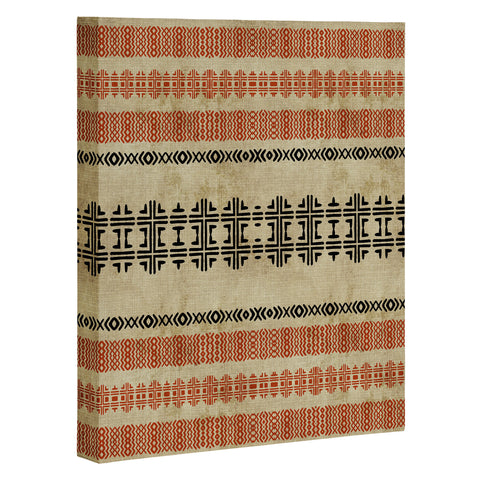 Sheila Wenzel-Ganny Orange Linen Tribal Art Canvas