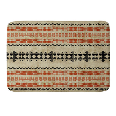 Sheila Wenzel-Ganny Orange Linen Tribal Memory Foam Bath Mat