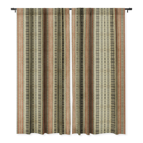 Sheila Wenzel-Ganny Orange Linen Tribal Blackout Window Curtain