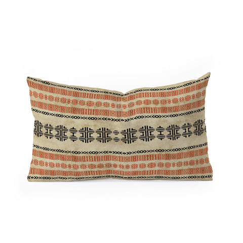 Sheila Wenzel-Ganny Orange Linen Tribal Oblong Throw Pillow
