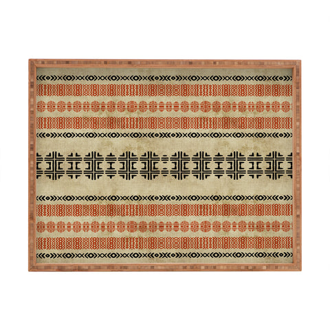 Sheila Wenzel-Ganny Orange Linen Tribal Rectangular Tray