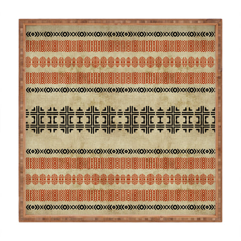 Sheila Wenzel-Ganny Orange Linen Tribal Square Tray