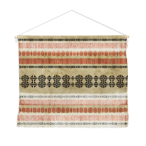 Sheila Wenzel-Ganny Orange Linen Tribal Wall Hanging Landscape