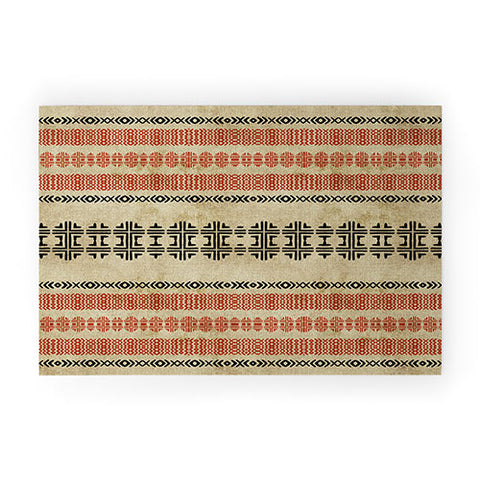 Sheila Wenzel-Ganny Orange Linen Tribal Welcome Mat