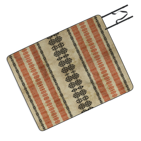 Sheila Wenzel-Ganny Orange Linen Tribal Picnic Blanket