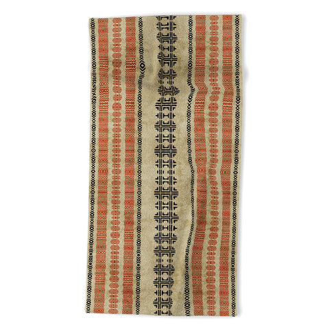 Sheila Wenzel-Ganny Orange Linen Tribal Beach Towel