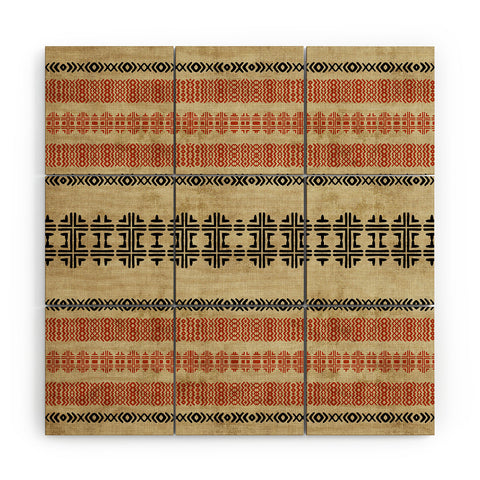 Sheila Wenzel-Ganny Orange Linen Tribal Wood Wall Mural