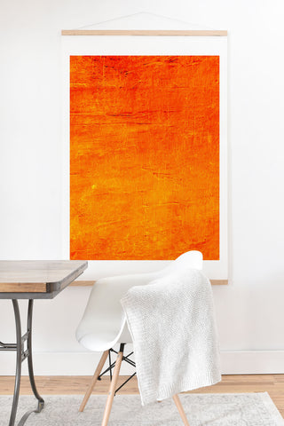 Sheila Wenzel-Ganny Orange Sunset Textured Acrylic Art Print And Hanger