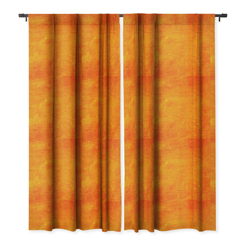 Sheila Wenzel-Ganny Orange Sunset Textured Acrylic Blackout Window Curtain