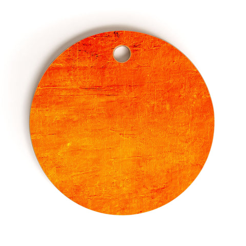 Sheila Wenzel-Ganny Orange Sunset Textured Acrylic Cutting Board Round