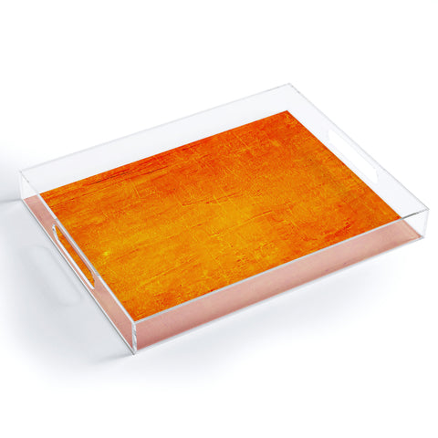 Sheila Wenzel-Ganny Orange Sunset Textured Acrylic Acrylic Tray