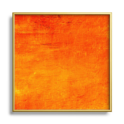 Sheila Wenzel-Ganny Orange Sunset Textured Acrylic Metal Square Framed Art Print