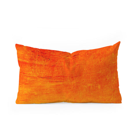 Sheila Wenzel-Ganny Orange Sunset Textured Acrylic Oblong Throw Pillow