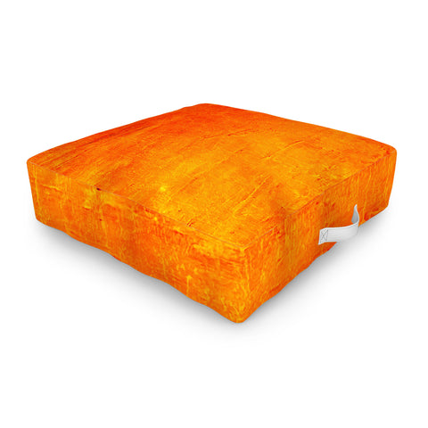 Sheila Wenzel-Ganny Orange Sunset Textured Acrylic Outdoor Floor Cushion