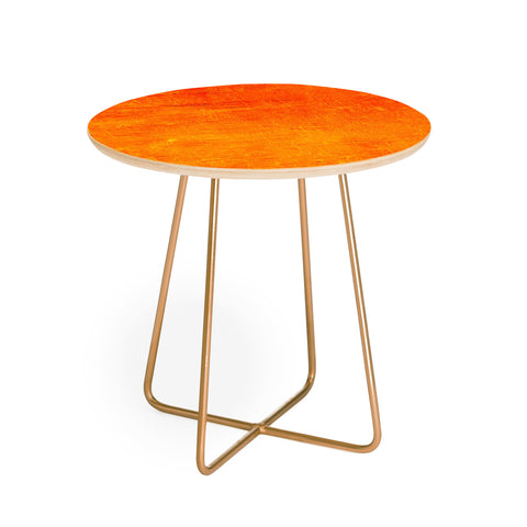 Sheila Wenzel-Ganny Orange Sunset Textured Acrylic Round Side Table
