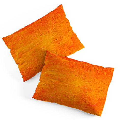 Sheila Wenzel-Ganny Orange Sunset Textured Acrylic Pillow Shams