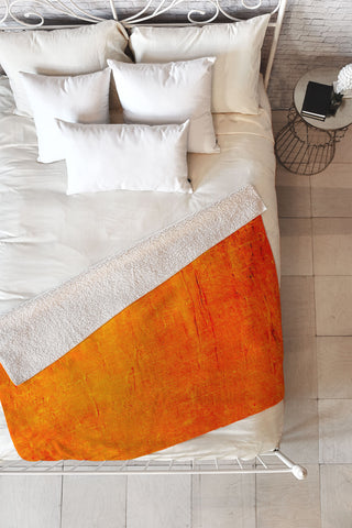 Sheila Wenzel-Ganny Orange Sunset Textured Acrylic Fleece Throw Blanket
