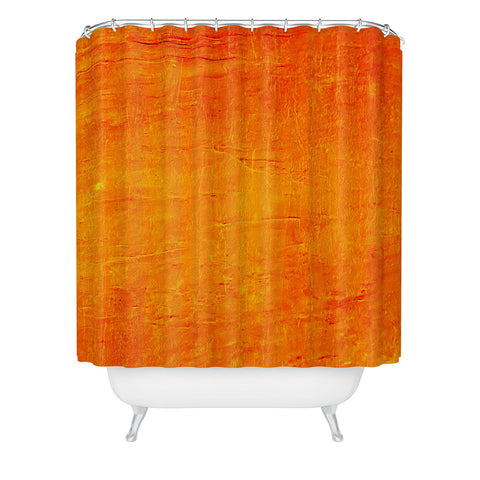 Sheila Wenzel-Ganny Orange Sunset Textured Acrylic Shower Curtain
