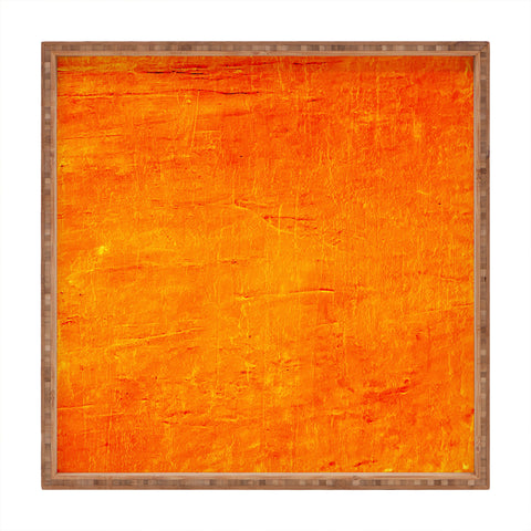 Sheila Wenzel-Ganny Orange Sunset Textured Acrylic Square Tray