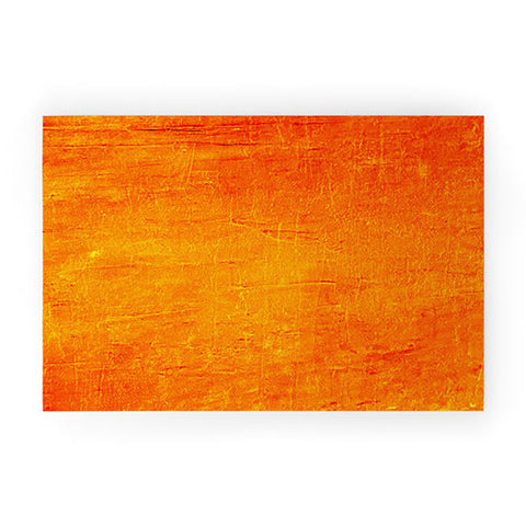 Sheila Wenzel-Ganny Orange Sunset Textured Acrylic Welcome Mat