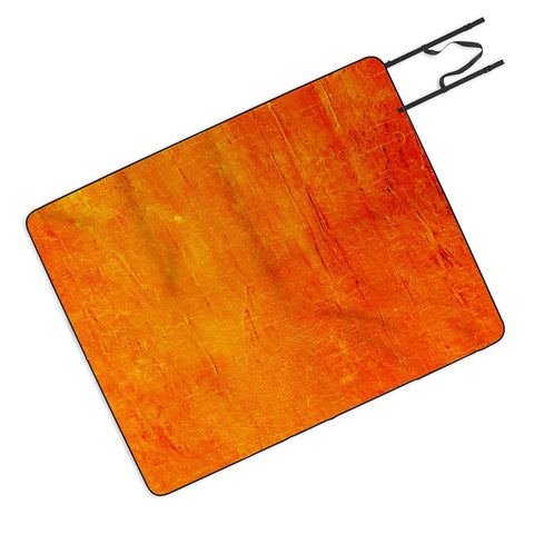 Sheila Wenzel-Ganny Orange Sunset Textured Acrylic Picnic Blanket
