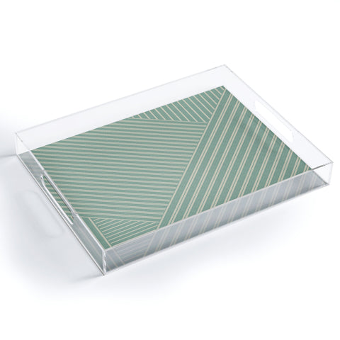 Sheila Wenzel-Ganny Overlap Linen Stripes Acrylic Tray