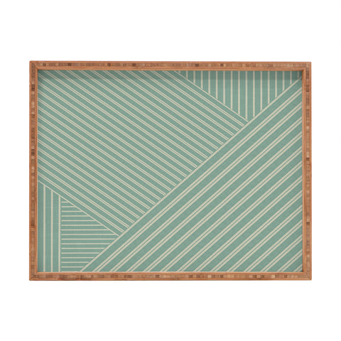 Sheila Wenzel-Ganny Overlap Linen Stripes Rectangular Tray