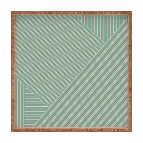 Sheila Wenzel-Ganny Overlap Linen Stripes Square Tray