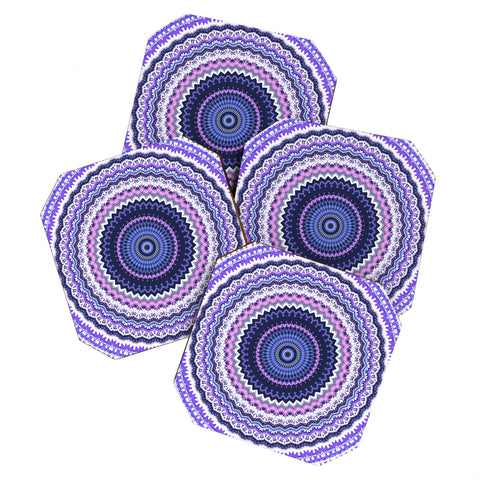 Sheila Wenzel-Ganny Pantone Purple Blue Mandala Coaster Set