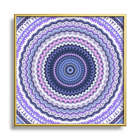 Sheila Wenzel-Ganny Pantone Purple Blue Mandala Metal Square Framed Art Print