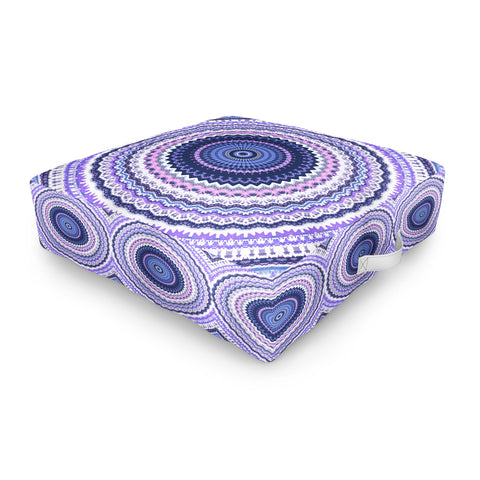 Sheila Wenzel-Ganny Pantone Purple Blue Mandala Outdoor Floor Cushion