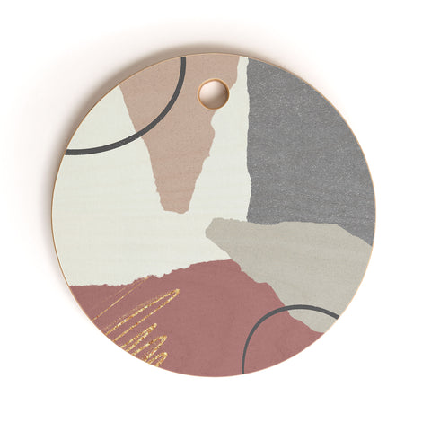 Sheila Wenzel-Ganny Paper Cuts Abstract Cutting Board Round