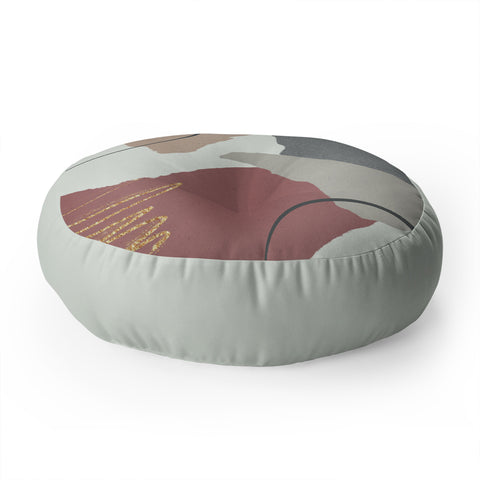 Sheila Wenzel-Ganny Paper Cuts Abstract Floor Pillow Round