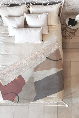 Sheila Wenzel-Ganny Paper Cuts Abstract Fleece Throw Blanket