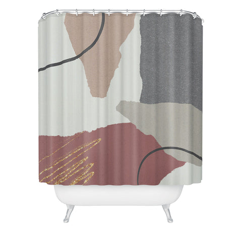 Sheila Wenzel-Ganny Paper Cuts Abstract Shower Curtain