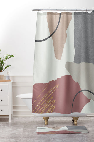 Sheila Wenzel-Ganny Paper Cuts Abstract Shower Curtain And Mat