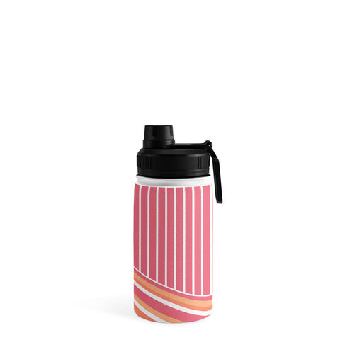 Sheila Wenzel-Ganny Pink Coral Stripes Water Bottle